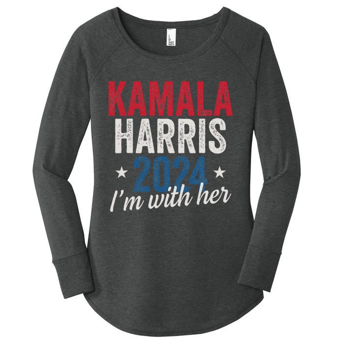 Kamala Harris 2024 Support IM With Her Kamala Harris 2024 Women's Perfect Tri Tunic Long Sleeve Shirt