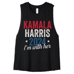 Kamala Harris 2024 Support IM With Her Kamala Harris 2024 Women's Racerback Cropped Tank