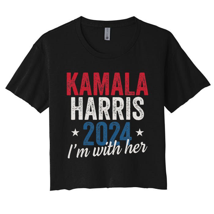 Kamala Harris 2024 Support IM With Her Kamala Harris 2024 Women's Crop Top Tee