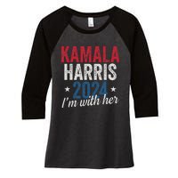 Kamala Harris 2024 Support IM With Her Kamala Harris 2024 Women's Tri-Blend 3/4-Sleeve Raglan Shirt