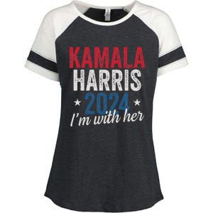 Kamala Harris 2024 Support IM With Her Kamala Harris 2024 Enza Ladies Jersey Colorblock Tee