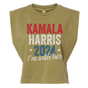 Kamala Harris 2024 Support IM With Her Kamala Harris 2024 Garment-Dyed Women's Muscle Tee