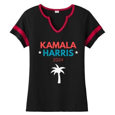 Kamala Harris 2024 Us Election Coconut Funny Meme Design Ladies Halftime Notch Neck Tee