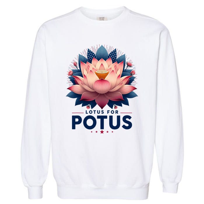 Kamala Harris 2024 Lotus For Potus Trending President Garment-Dyed Sweatshirt