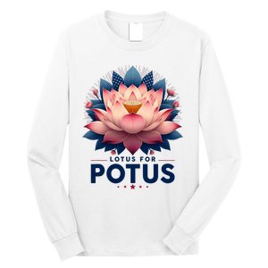 Kamala Harris 2024 Lotus For Potus Trending President Long Sleeve Shirt