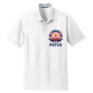 Kamala Harris 2024 Lotus For Potus Trending President Dry Zone Grid Polo