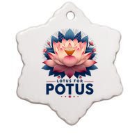 Kamala Harris 2024 Lotus For Potus Trending President Ceramic Star Ornament