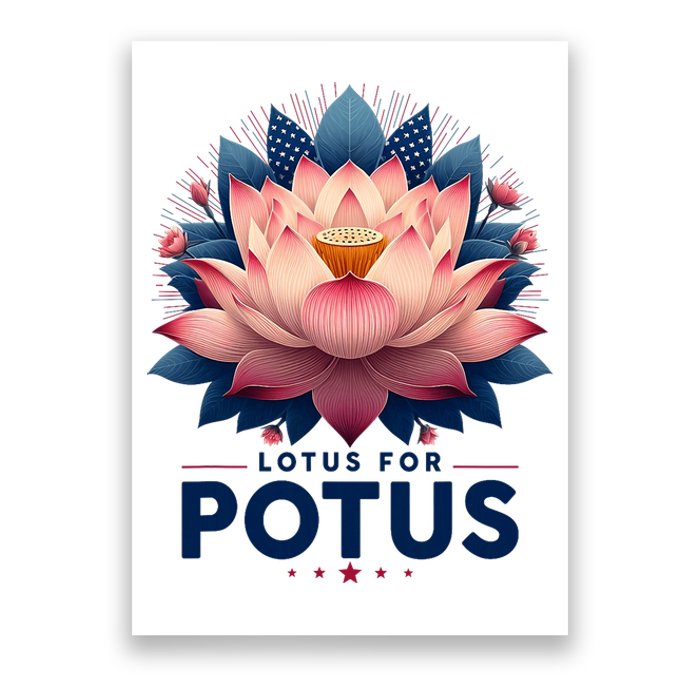 Kamala Harris 2024 Lotus For Potus Trending President Poster