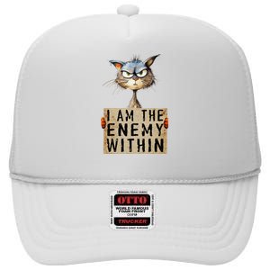 Kamala Harris 2024 I Am The Enemy Within For Women High Crown Mesh Back Trucker Hat