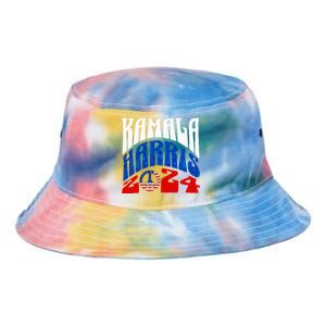 Kamala Harris 2024 Vote Peace Retro Groovy President Women Tie Dye Newport Bucket Hat