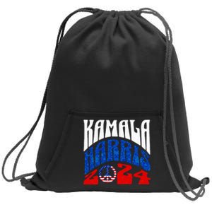 Kamala Harris 2024 Vote Peace Retro Groovy President Women Sweatshirt Cinch Pack Bag