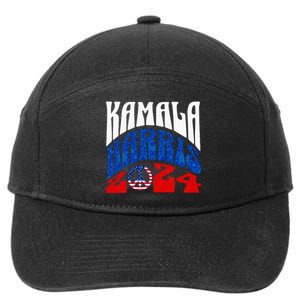 Kamala Harris 2024 Vote Peace Retro Groovy President Women 7-Panel Snapback Hat