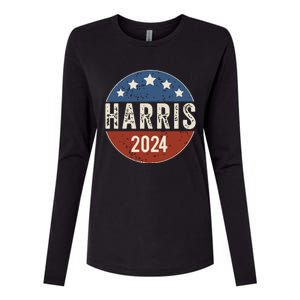 Kamala Harris 2024 For President Campaign Us Flag Womens Cotton Relaxed Long Sleeve T-Shirt