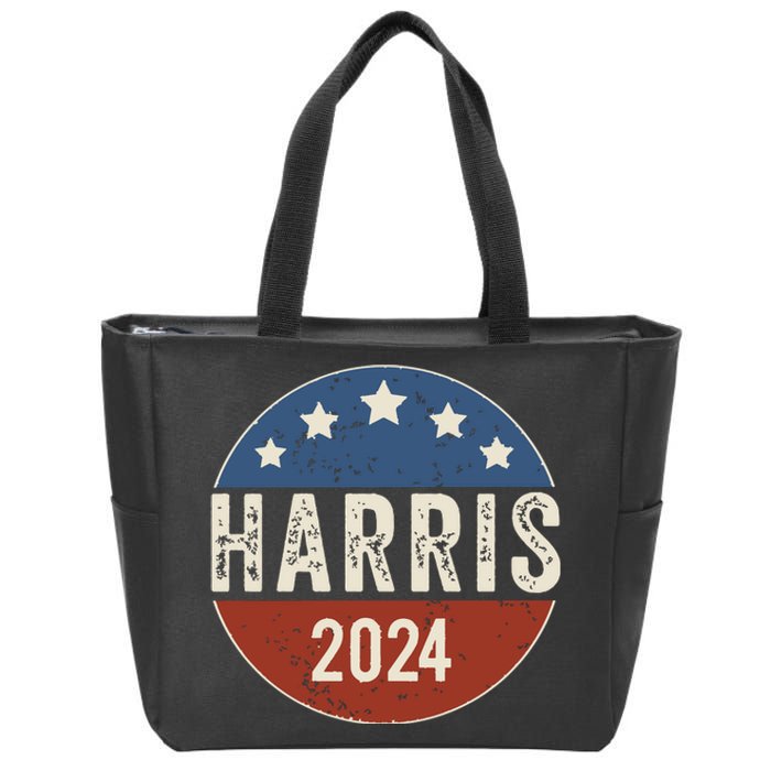 Kamala Harris 2024 For President Campaign Us Flag Zip Tote Bag