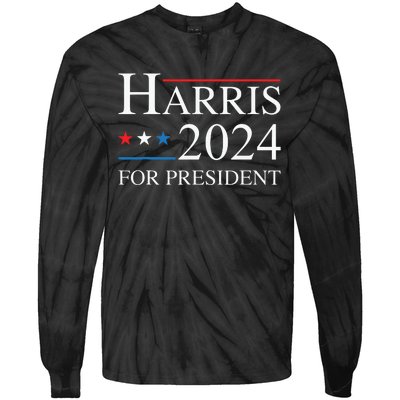 Kamala Harris 2024 For President Election Campaign Tie-Dye Long Sleeve Shirt