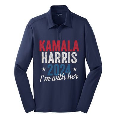 Kamala Harris 2024 Support IM With Her Kamala Harris 2024 Silk Touch Performance Long Sleeve Polo