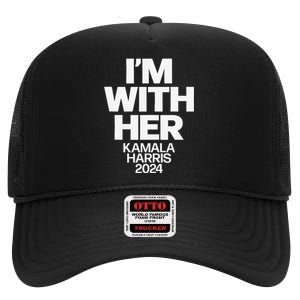 Kamala Harris 2024 Support Im With Her Kamala Harris 2024 High Crown Mesh Back Trucker Hat