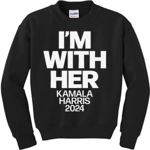 Kamala Harris 2024 Support Im With Her Kamala Harris 2024 Kids Sweatshirt