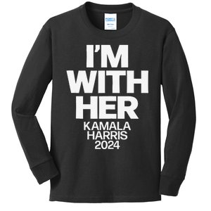 Kamala Harris 2024 Support Im With Her Kamala Harris 2024 Kids Long Sleeve Shirt