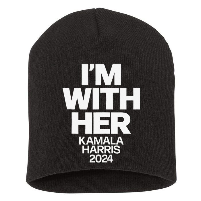 Kamala Harris 2024 Support Im With Her Kamala Harris 2024 Short Acrylic Beanie