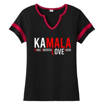 Kamala Harris 2024 For President Make America Love Again Ladies Halftime Notch Neck Tee