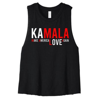 Kamala Harris 2024 For President Make America Love Again Women's Racerback Cropped Tank