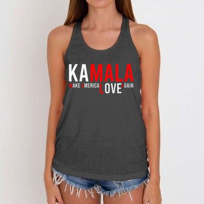 Kamala Harris 2024 For President Make America Love Again Women's Knotted Racerback Tank