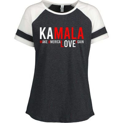 Kamala Harris 2024 For President Make America Love Again Enza Ladies Jersey Colorblock Tee