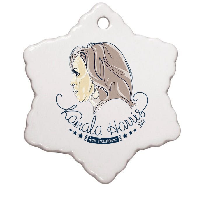 Kamala Harris 2024 For President Kamala Harris 2024 Ceramic Star Ornament