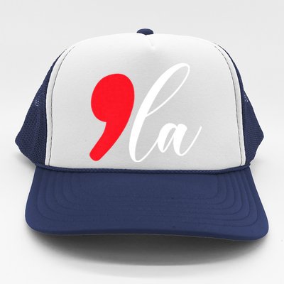 Kamala Harris 2024 President Comma La Trucker Hat