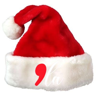 Kamala Harris 2024 President Comma La Premium Christmas Santa Hat