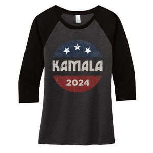 Kamala Harris 2024 For President Campaign Women's Tri-Blend 3/4-Sleeve Raglan Shirt