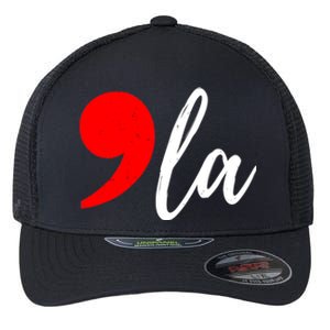 Kamala Harris 2024 President Comma La Flexfit Unipanel Trucker Cap