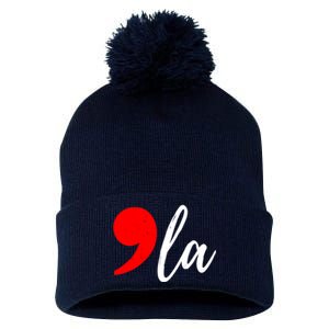 Kamala Harris 2024 President Comma La Pom Pom 12in Knit Beanie