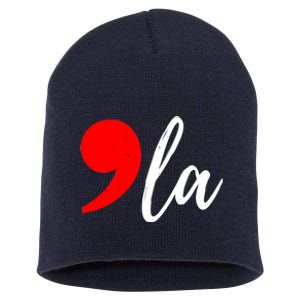 Kamala Harris 2024 President Comma La Short Acrylic Beanie