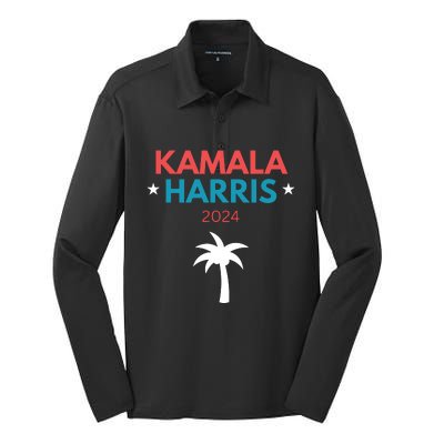 Kamala Harris 2024 Us Election Coconut Funny Meme Design Silk Touch Performance Long Sleeve Polo