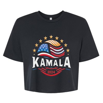 Kamala Harris 2024 President Campaign White Dudes Bella+Canvas Jersey Crop Tee