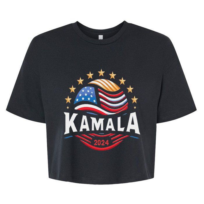 Kamala Harris 2024 President Campaign White Dudes Bella+Canvas Jersey Crop Tee