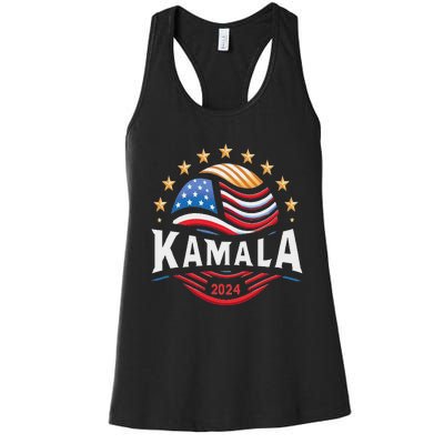 Kamala Harris 2024 President Campaign White Dudes Women's Racerback Tank