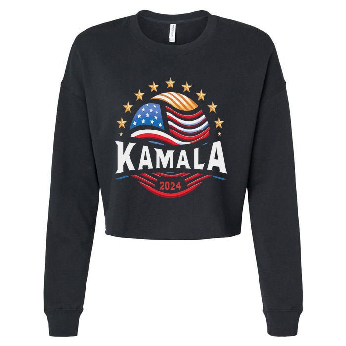 Kamala Harris 2024 President Campaign White Dudes Cropped Pullover Crew