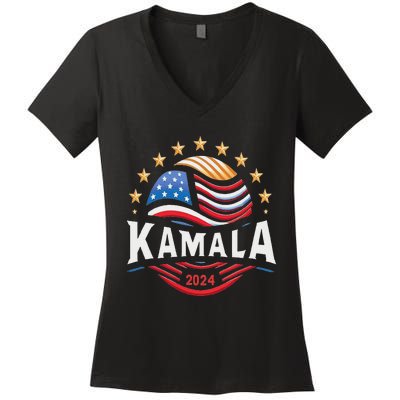 Kamala Harris 2024 President Campaign White Dudes Women's V-Neck T-Shirt