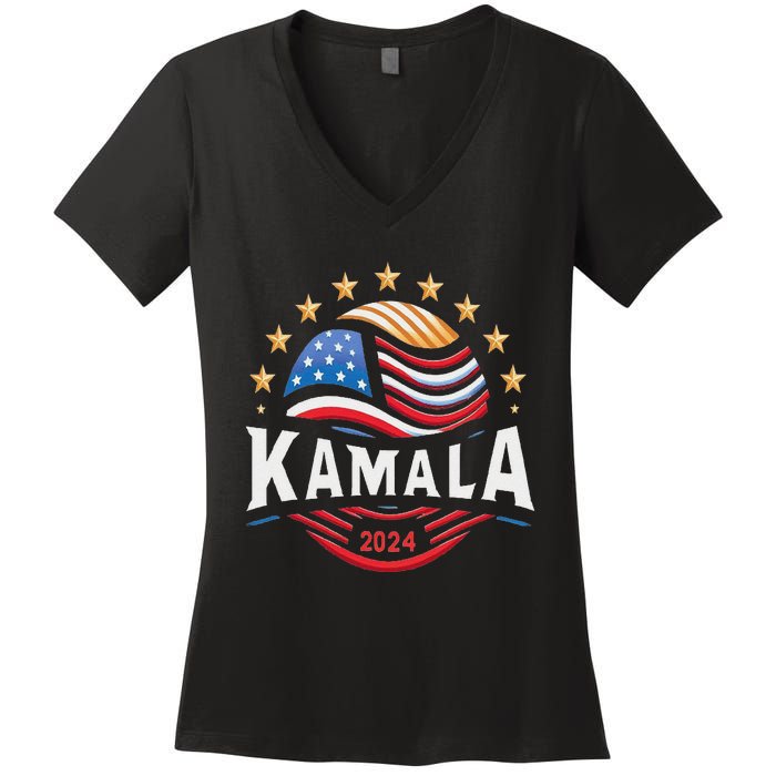 Kamala Harris 2024 President Campaign White Dudes Women's V-Neck T-Shirt