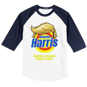 Kamala Harris 2024 Removes Stubborn Orange Stains Humor Baseball Sleeve Shirt