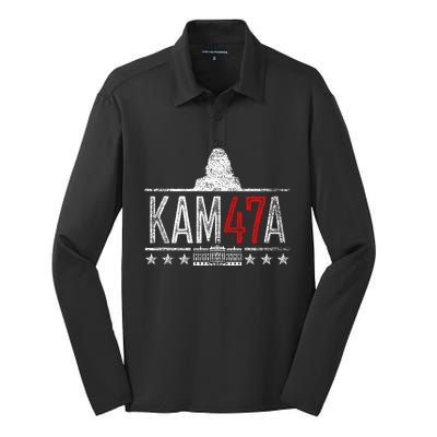 Kamala Harris 47 Madam President 2024 Political Silk Touch Performance Long Sleeve Polo