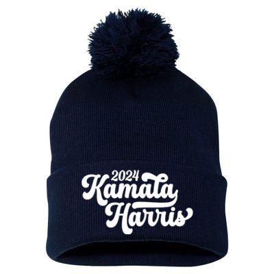 Kamala Harris 47 Feminine Script Pom Pom 12in Knit Beanie