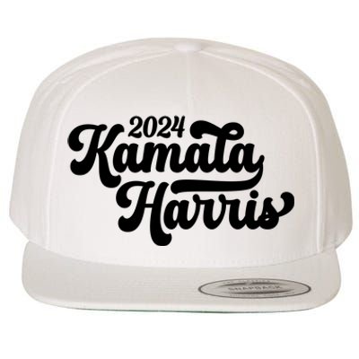 Kamala Harris 47 Feminine Script Wool Snapback Cap