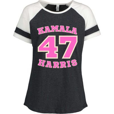 Kamala Harris 47 Th President Usa America 2024 Election Gift Enza Ladies Jersey Colorblock Tee