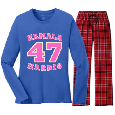 Kamala Harris 47 Th President Usa America 2024 Election Gift Women's Long Sleeve Flannel Pajama Set 