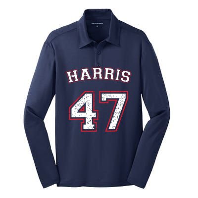 Kamala Harris 47 Silk Touch Performance Long Sleeve Polo