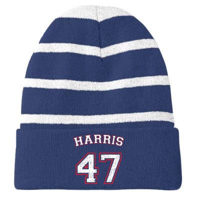 Kamala Harris 47 Striped Beanie with Solid Band